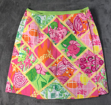 VINTAGE Lilly Pulitzer Wrap Skirt Size 12 White Label 90s
