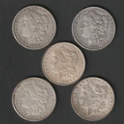 Lot of 5 Morgan Silver Dollars Pre-1921 90% Silver Bullion Mixed Dates SKU163