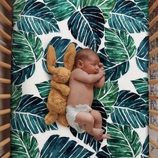 Soft Fitted Crib Sheet, Stretchy and Breathable Toddler Crib Sheet for Boys a...