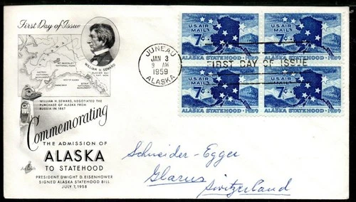 USA 1959 Airmail FDC to Switzerland
