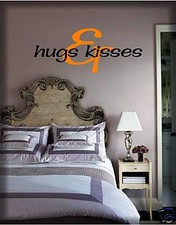 HUGS & KISSES -Wall art- Vinyl decal - ANY COLOR - Home Decor