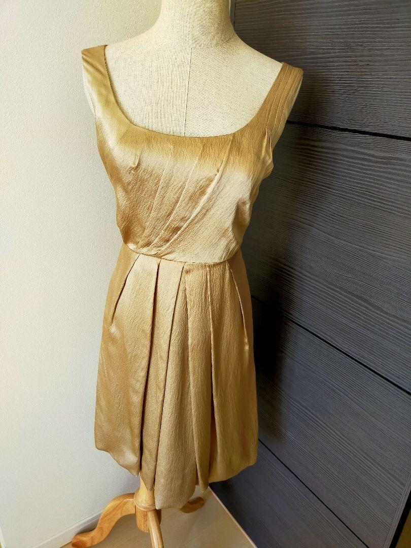 banana republic gold dress Gold Pleated Maxi Dress With Slit by Banana Republic