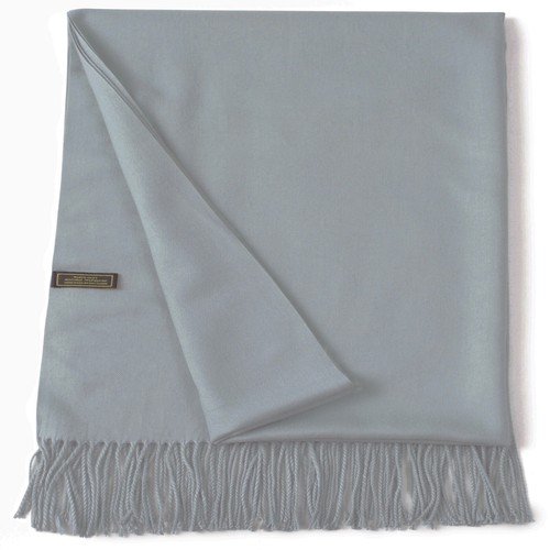 Silver Grey Thick Solid Color Cotton Blend Shawl Scarf Pashmina CJ Apparel *NEW* - Picture 3 of 12