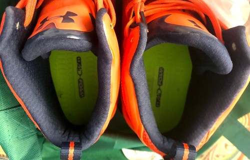 Orange & Blue Under Armour Highlight ClutchFit Nice Cleats Size 15 Spine 4D Foam - Picture 10 of 10