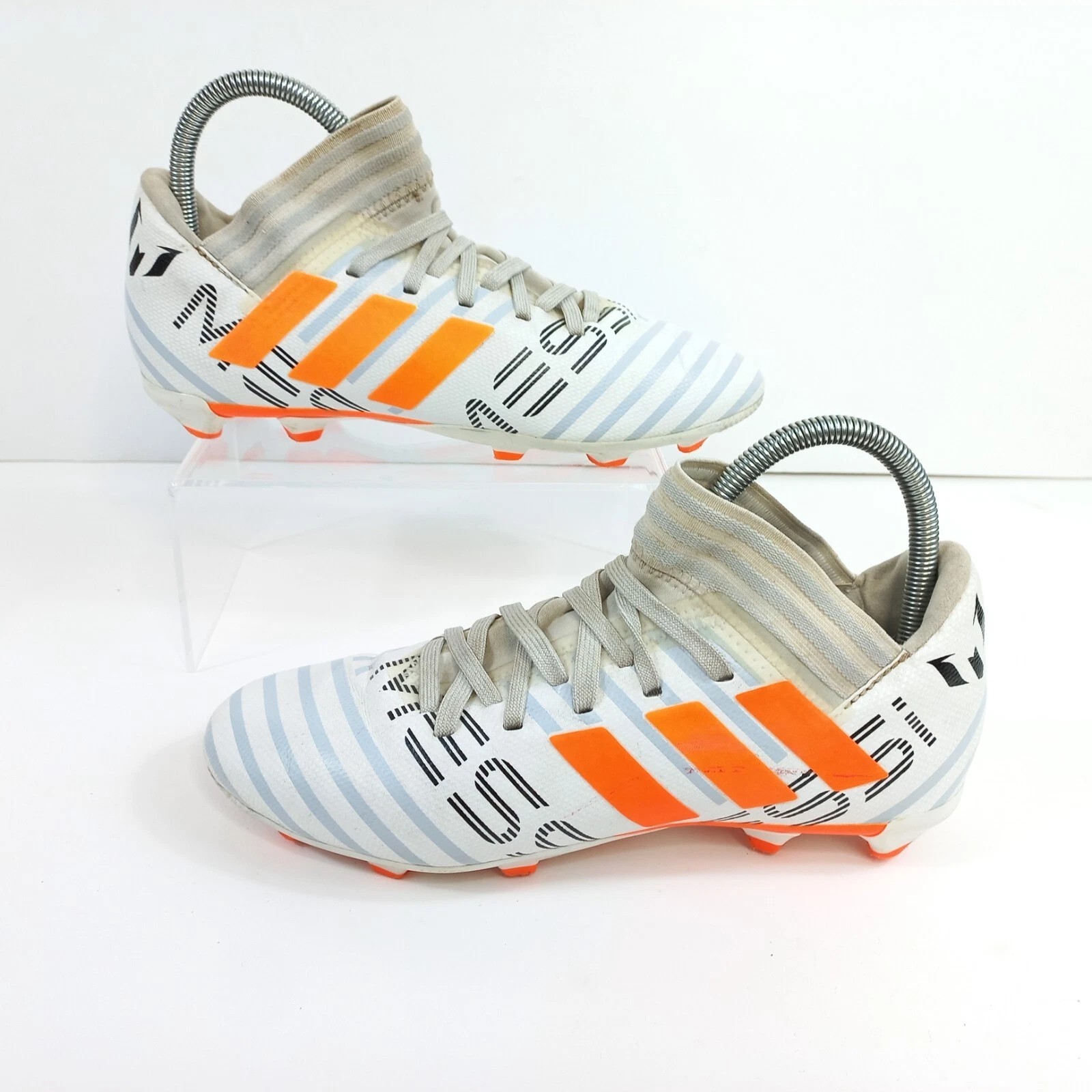 Scarpe da calcio Adidas Messi Nemmziz bianche UK 4 #S19 bianche arancioni calcio sport