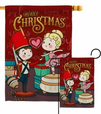 Nutcracker  Bellet Doll Garden Flag Christmas Winter Decorative House Banner