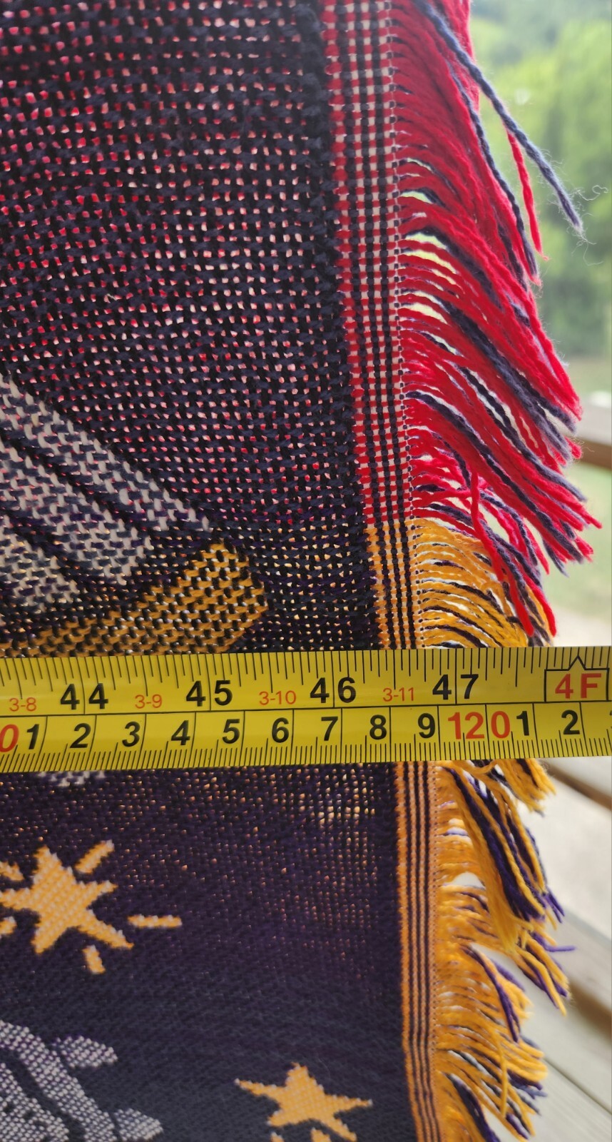 Vintage Crown Crafts Angel Christmas Throw Blanket Fringed Afghan Cotton 48"x63"