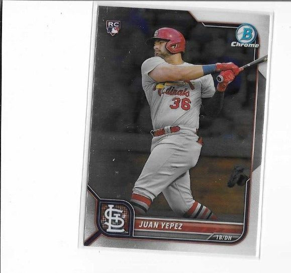 2022 Bowman Chrome Juan Yepez Rookie #26 Cardinals