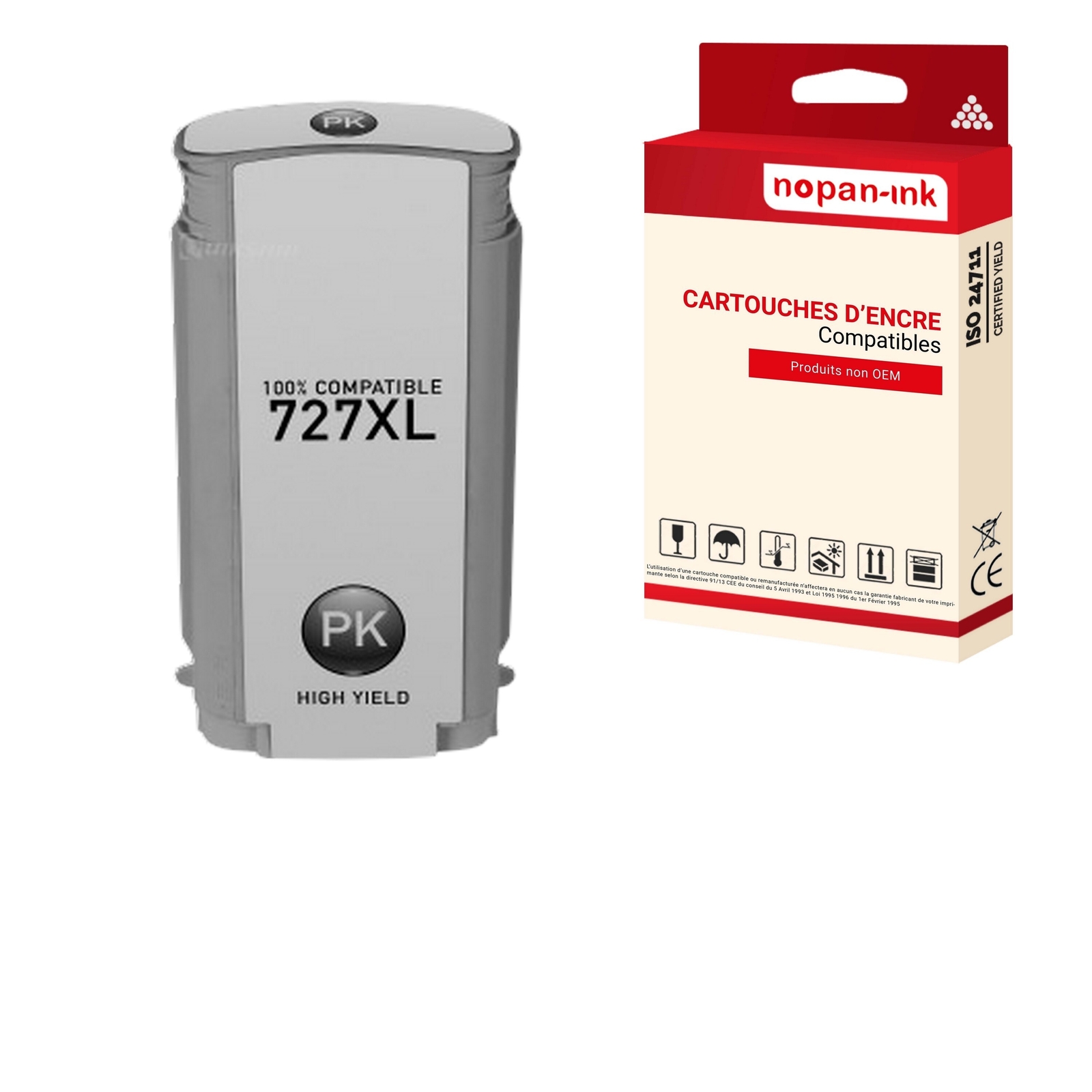 Cartouche Photo Noir compatible HP 727 B3P23A pour traceur DesignJet
