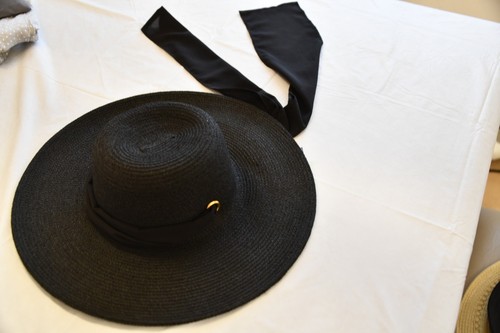 BNWT Ladies Magid Hats Black Straw Sun 