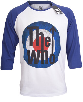The Who Baseball Shirt Target Logo Official  Raglan Shirt Mod Retro  L XL NEW