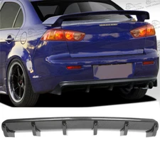 Rear Lip Bumper Diffuser Shark Fin Spoiler Kit Carbon Look For Mitsubishi Lancer