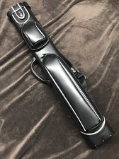 J J Black W/ Sliver Accents 2 Butt 4 Shaft Cue Case 2x4, Comfort Shoulder Strap