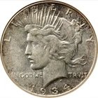 1934-S Peace Silver Dollar NGC AU50