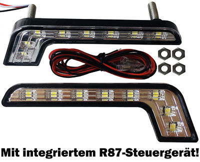 2x 8SMD LED Tagfahrlicht BRIGHT L-Form mit Steuermodul E4 RL00 TFL DRL