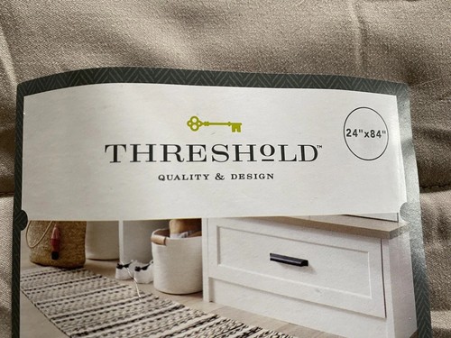 24” X 84” Threshold Runner Woven Rug Ivory Stripe Machine Washable NEW - B118 - Picture 3 of 11