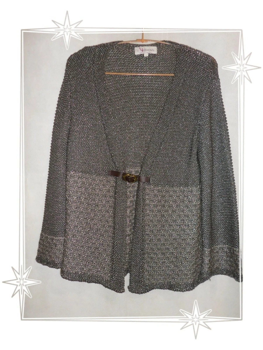 Gilet boutonné col en V à rayures ecru femme | Morgan Gilet boutonné col en V à rayures ecru femme | Morgan