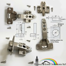 1 x Grass Nexis Sprung Concealed Cup Hinge 110° Full Overlay Mount, Click On Arm