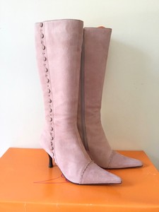 light pink suede boots