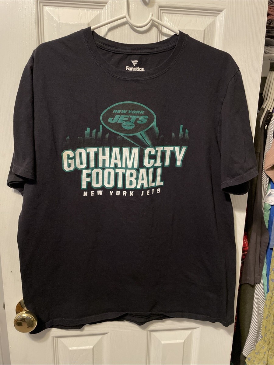 New York Jets Shirt Fanatics Men's Black Gotham City Football Tee