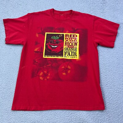 2003 Orange County Fair Shirt L Red Year of The Tomato Red Ripe Rockin Cool Tee