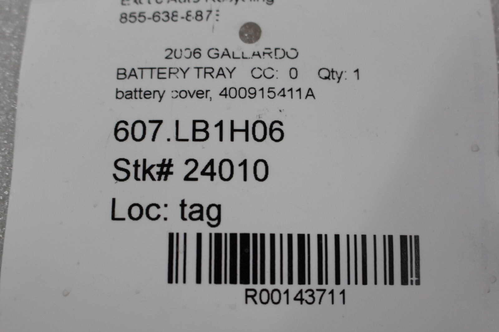 Lamborghini Gallardo, Battery Cover, Used, P/N 400915411A