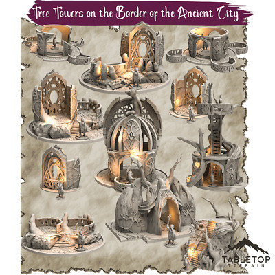 Tree Towers on the Border of the Ancient City - Thematic Dungeon Terrain 