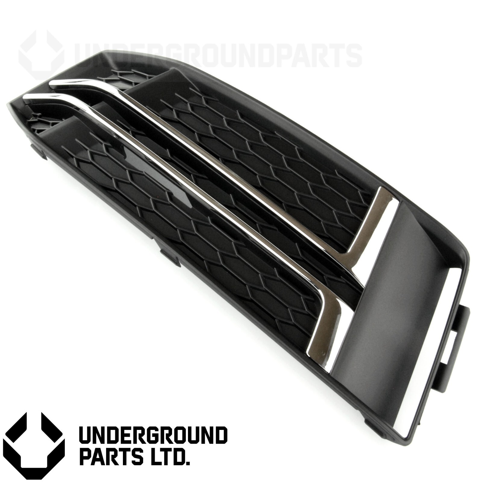 AUDI A4 B9 SLINE SILVER CHROME FRONT BUMPER LOWER FOG GRILLE LEFT PASSENGER SIDE