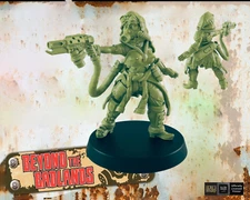 Wasteland Woman With Flametosser - Post-Apocalyptic - 32mm - EC3D Designs