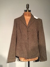 'nine West ' Wool / Silk Blend Brown Tweed Jacket 37" B Uk 12