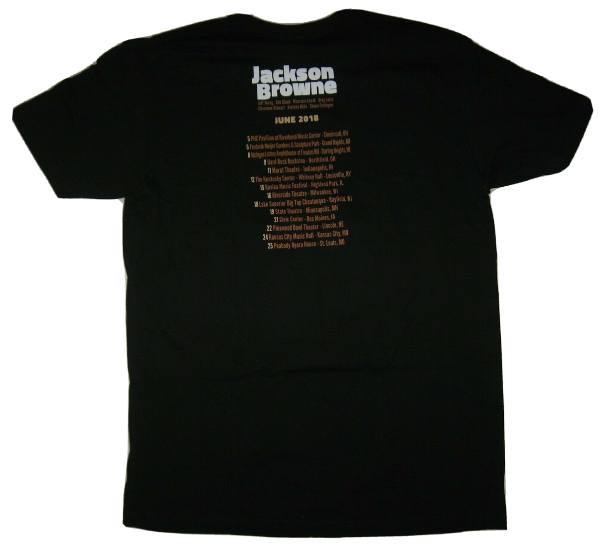Official 2018 JACKSON BROWNE JUNE, 2018 TOUR THIN T-SHIRT