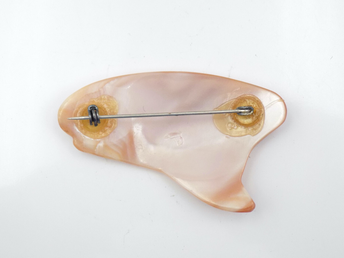 Original WWII US Navy Sweetheart Visor Cap Pin Mother-of-Pearl