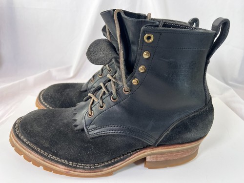 Nicks Boots 6" Urban Logger 10 E Black Smooth over Roughout w/ Honey Vibram - Imagen 4 de 19