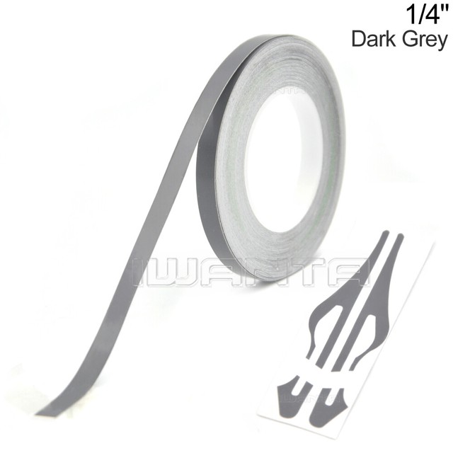 1/4" 6mm Dark Grey Pinstriping Pin Stripe DIY Line Vinyl Tape Decal