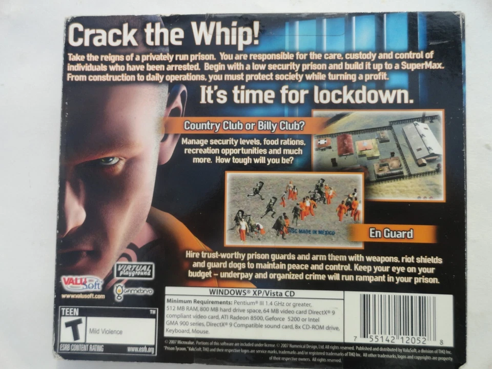 Prison Tycoon 3: Lockdown - PC CD-ROM Windows GAME JEWEL CASE CD NEW SEALED - Image 2 of 2