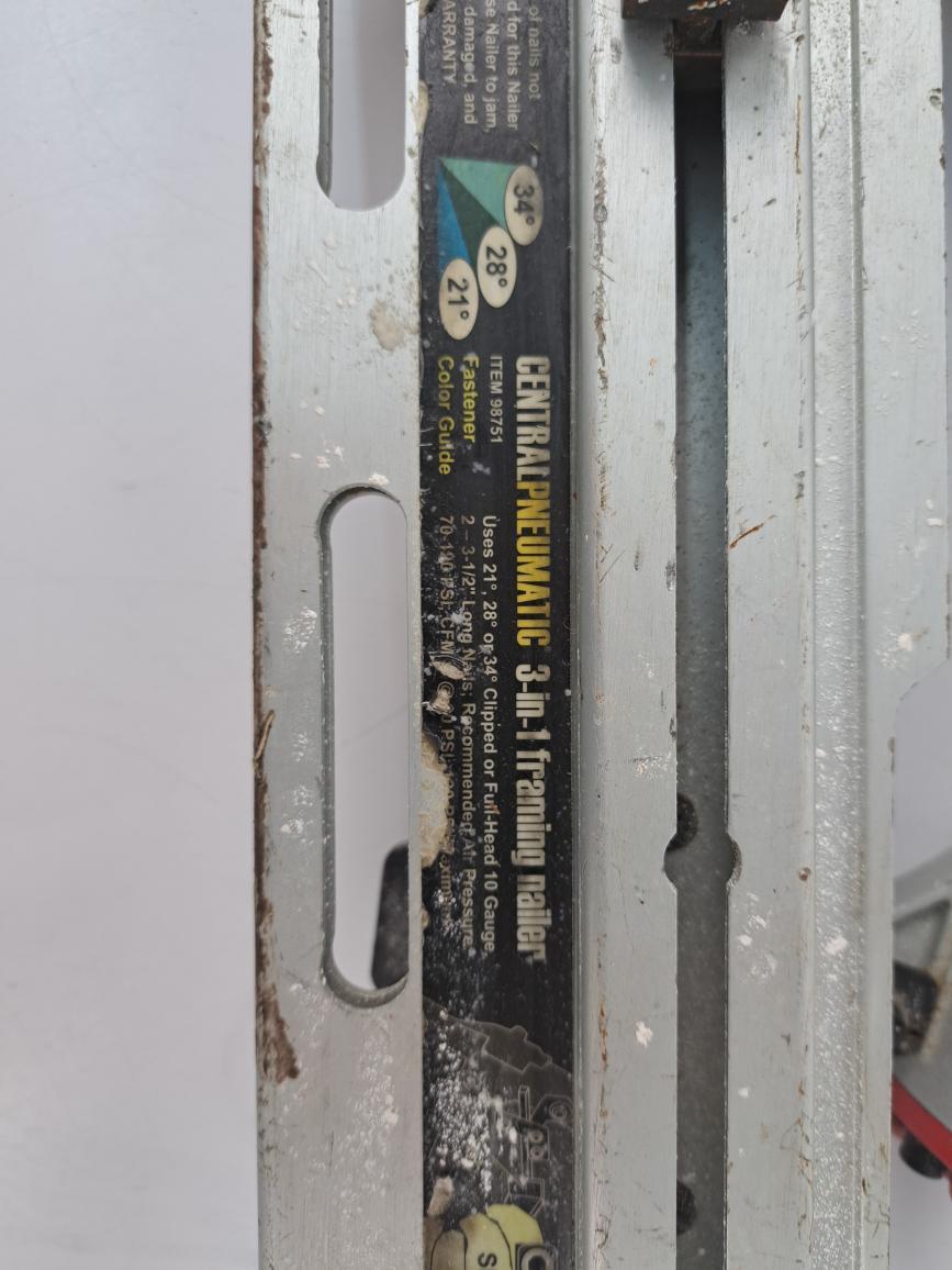 Central Pneumatic Contractor Series Air Framing Nailer 98751 for sale