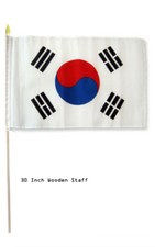 12x18 12"x18" South Korea Country Stick Flag 30" wood staff 100D