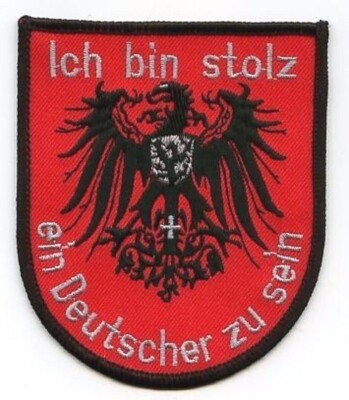 I AM PROUD TO BE GERMAN ICH BIN STOLZ EIN DEUTSCHER ZU SEIN Iron-on BADGE PATCH