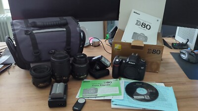 NIKON DSLR D80 Starter Kit + 35mm, 18-55mm, 55-200mm + SB400 Flash + Bag +Remote