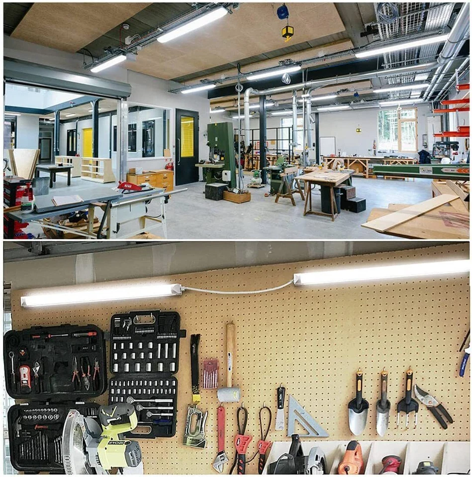 Paquete de 2 luces LED de tubo de 2 pies para garaje taller T8 de 2 pies Foto 4 de 4