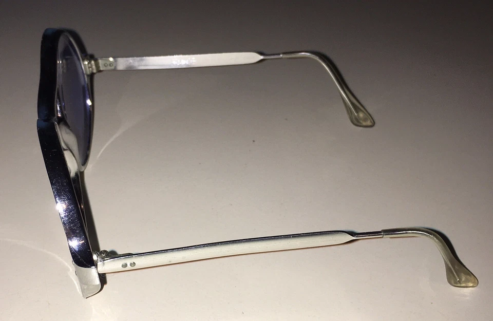 Gafas de sol vintage francesas Monnier redondas cromadas Oyonnax años 70 Foto 2 de 4