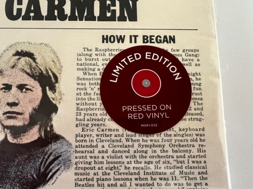 Raspberries’ Best Limited Edition Red Vinyl LP (#2337) MOFI 1-032 MFSL Sealed - Picture 3 of 21