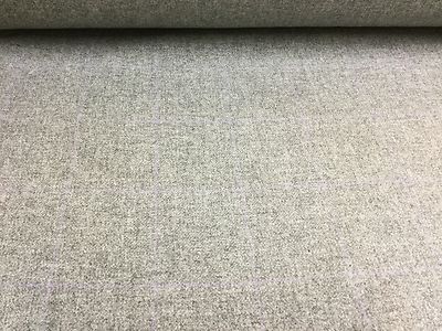 Mittelgrau/subtil LilaC überkariert reiner Wollstoff. UK gewebt, Polster/Vorhänge