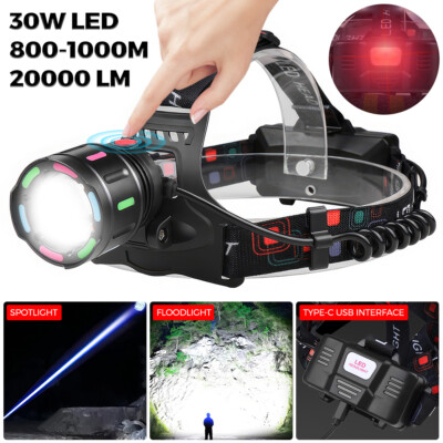 Super Hell Outdoor USB Aufladbar LED Stirnlampe Kopflampe Headlamp Zoom mit Akku