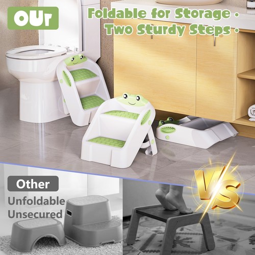 Toddler Step Stool Foldable Step Stool Non-Slip Toilet Stool for Potty Training - Picture 5 of 8