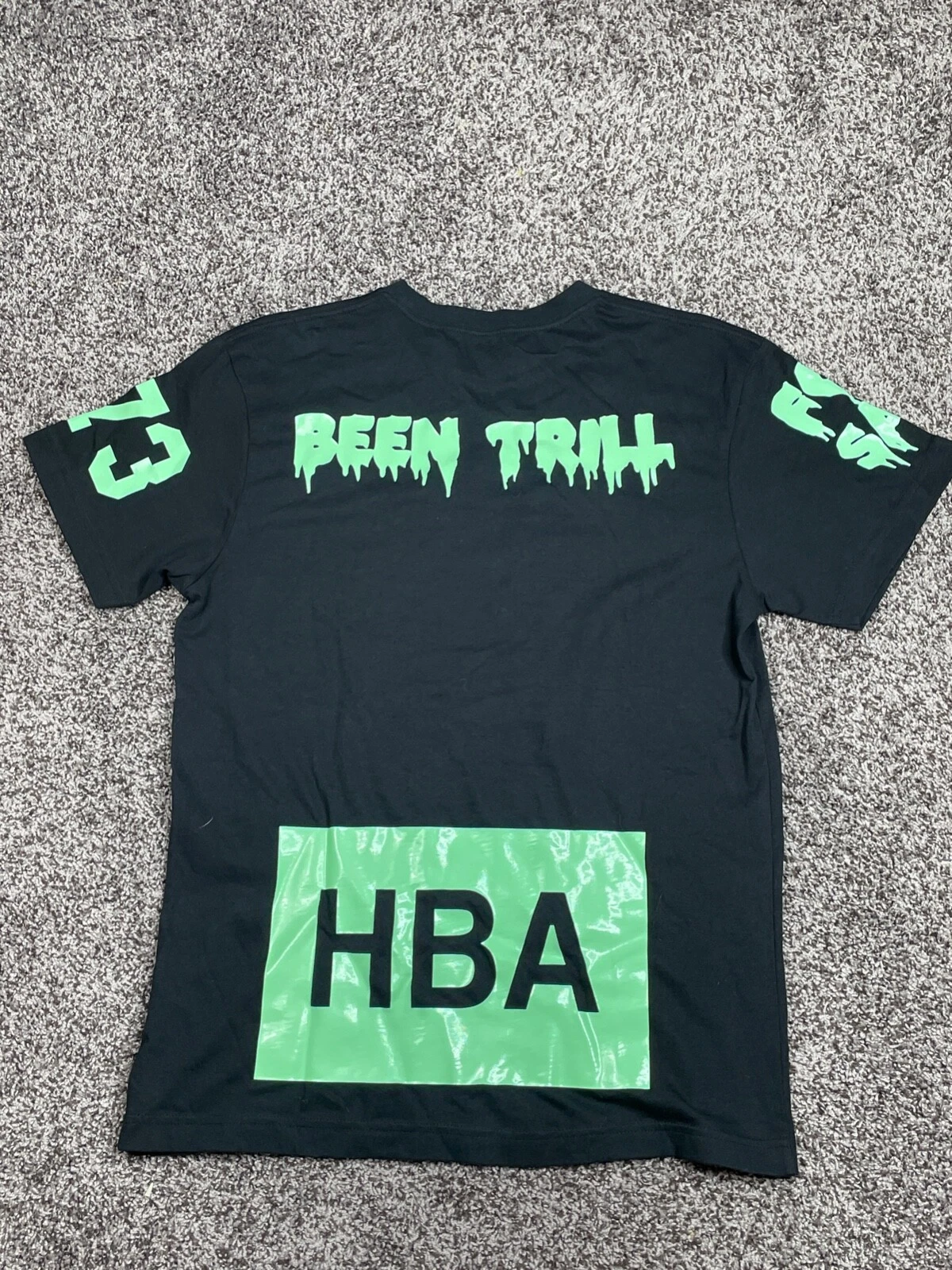 HBA (HOOD BY AIR) MAGLIETTA HOOD BY AIR NERA VERDE HBA X BEEN TRILL MED