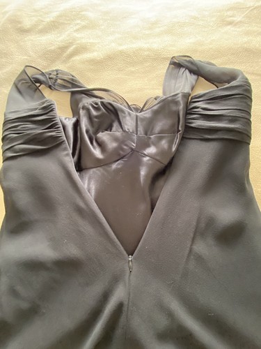 Vintage 90s Donna Rico Black Chiffon Cocktail Dress SZ 4 Small - Picture 4 of 10