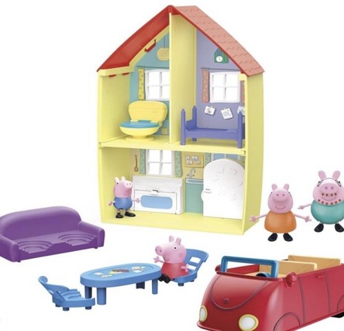 Peppa Pig Toys Peppa's Family Home Combo, House Playset 4 Figures & Car F4696