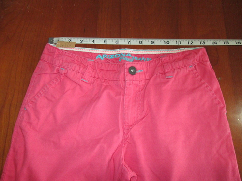 Arizona Pink Skinny Khaki Pants Girls Size 14 26x26 Pockets 74-28223 - Picture 7 of 7