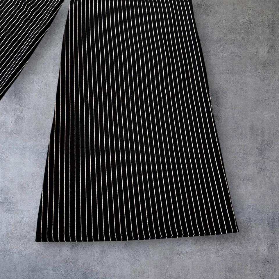 Boo Hoo Women's 6T Black & White Striped Elastic Waist Wide-Leg Pull On Pants - Image 3 of 4